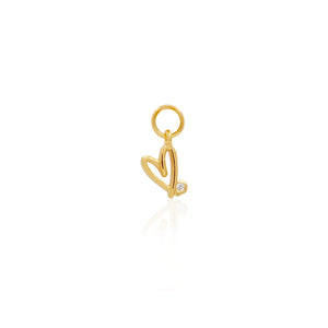 Stacey's Stories Doodle Heart Huggie Charm (Gold)