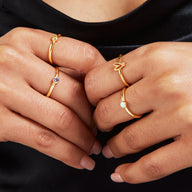 Stacey's Stories Doodle Heart Earrings & Ring Bundle (Gold)