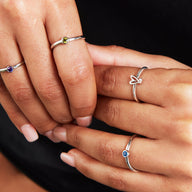 Stacey's Stories Doodle Heart Crystal Ring (Silver)