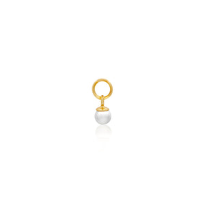 Stacey's Stories Pearl Huggie Charm (Gold)