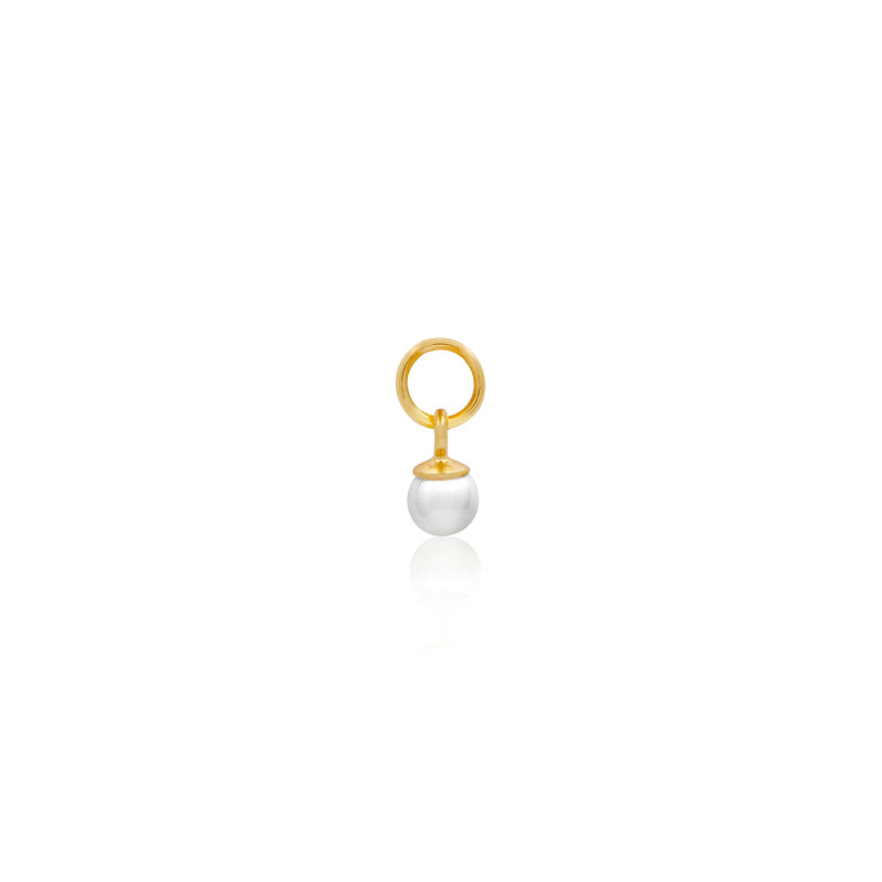 Stacey's Stories Pearl Huggie Charm (Gold)
