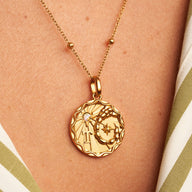 Custom Zodiac Coin Necklace (Gold) (Jim) (override)