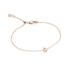 Birthstone & Little Luxe Letter Bracelet (Rose Gold)