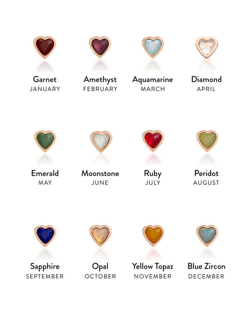 Mini Heart Birthstone Bracelet (Rose Gold)