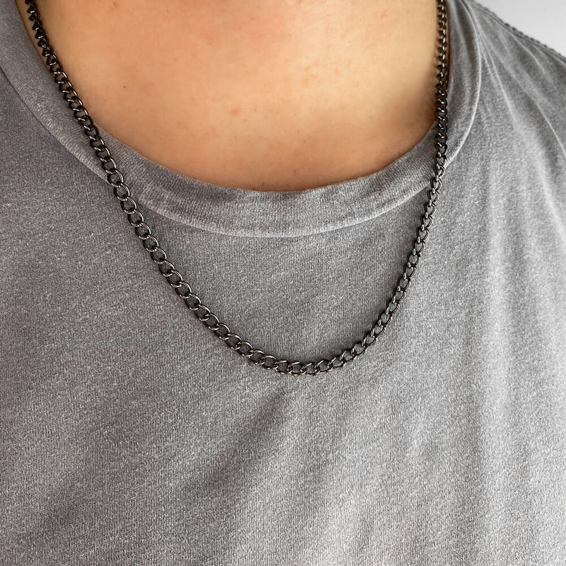 Curb Chain Necklace 20 in (Gun Silver)