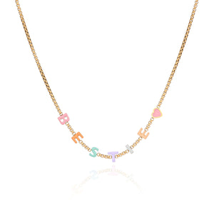 Custom Enamel Name Necklace (Gold)