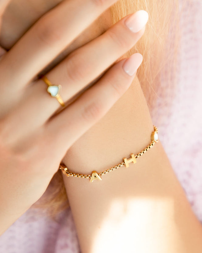 Custom Name Bracelet (Gold) - test for new charms