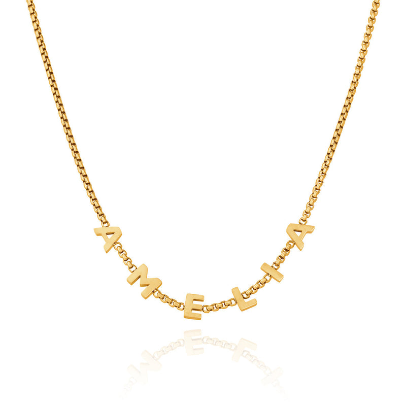 Fine Chain Custom Name Necklace (Gold)