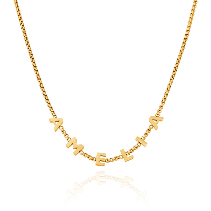 Fine Chain Custom Name Necklace (Gold)