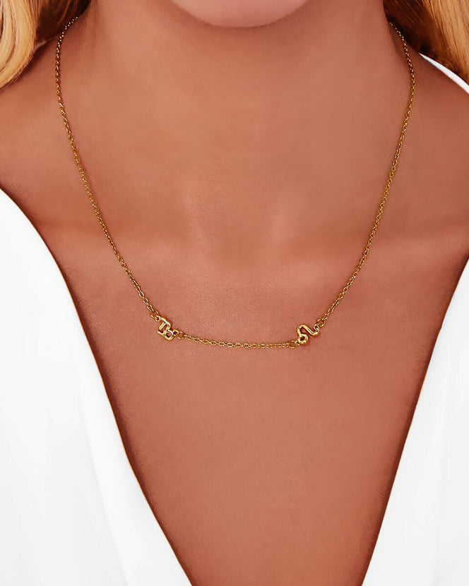 Double Zodiac Necklace (Gold) (Copy)