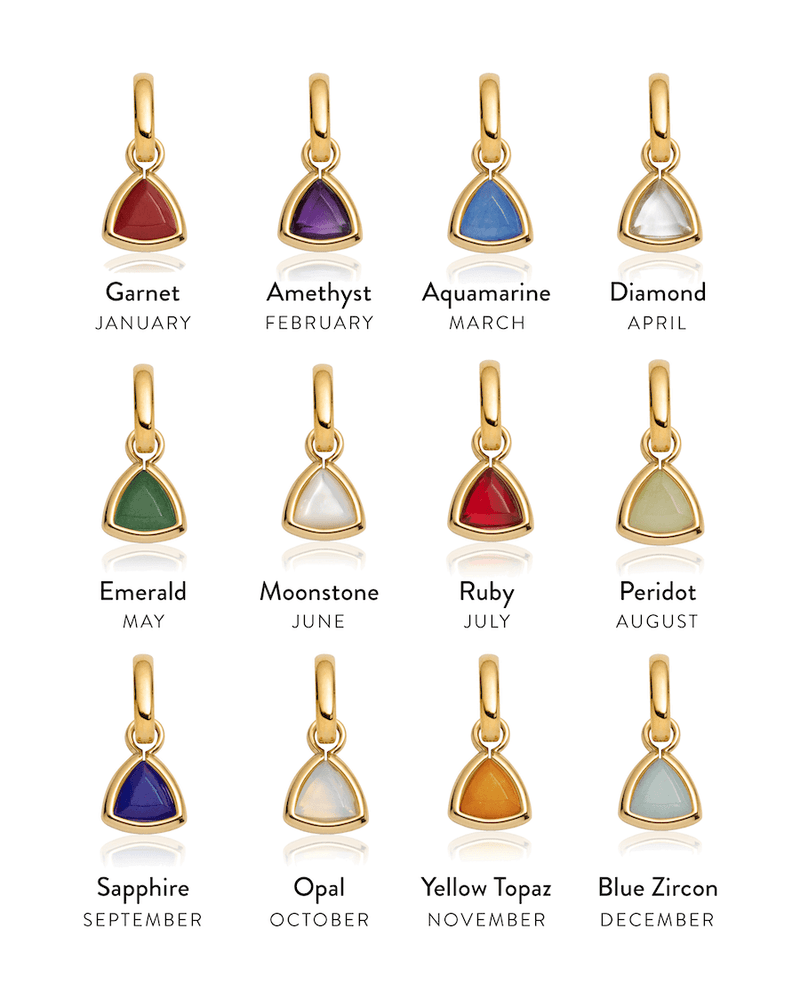 Droplet Birthstone Sphere Chain Necklace (Gold)