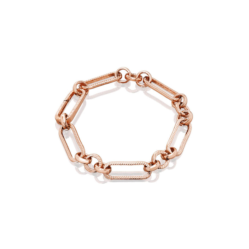 Figaro Chain Bracelet (Rose Gold)