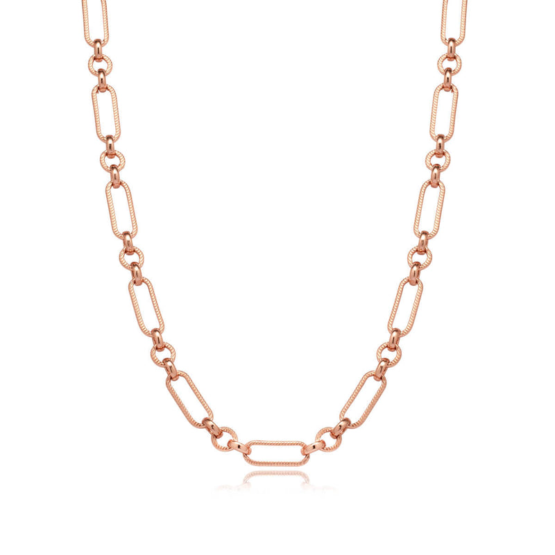 Layering Figaro Chain Necklace (Rose Gold)