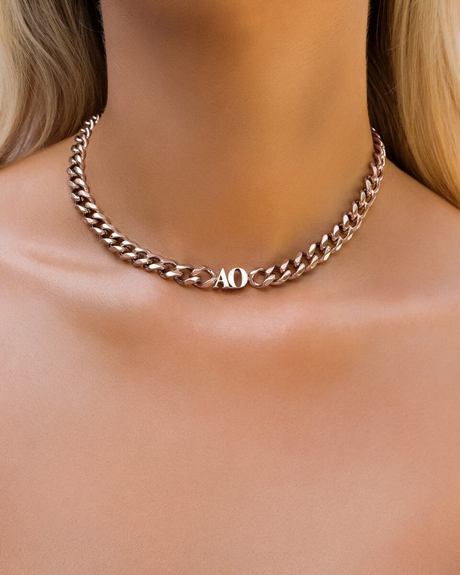 Initial Choker (Rose Gold)