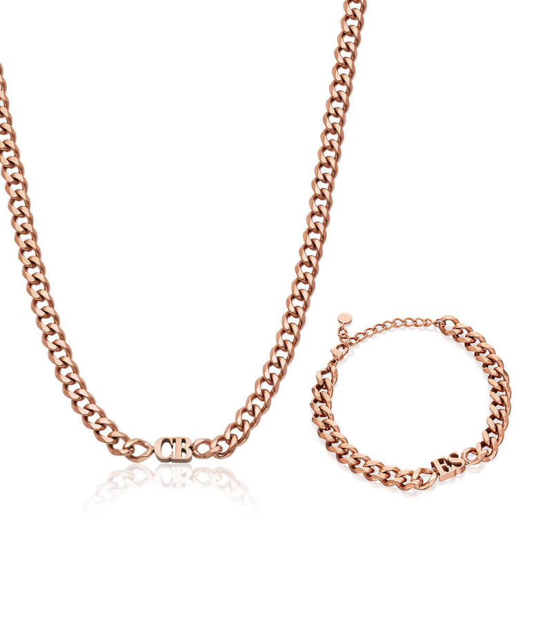 Initial Curb Set (Rose Gold)