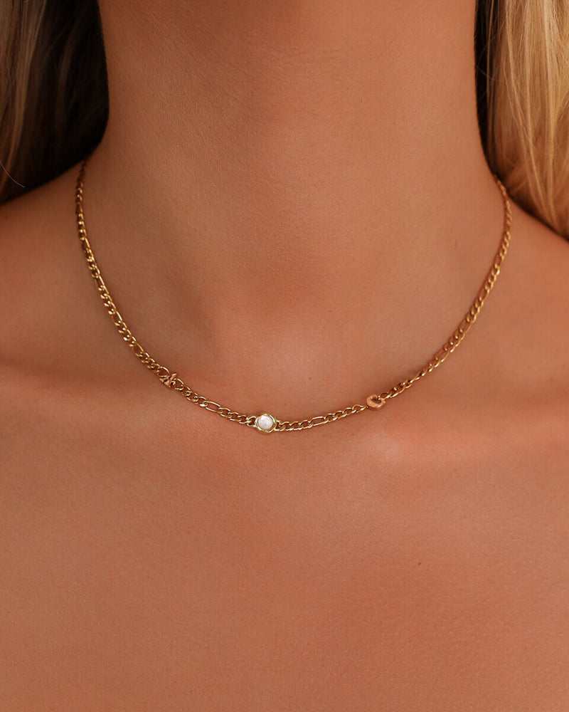 Initials & Birthstone Necklace (Gold) (Copy)