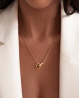 Interlinked Crystal Necklace (Gold)