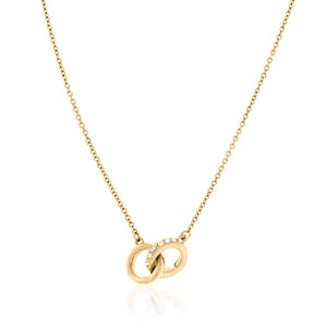 Interlinked Crystal Necklace (Gold)