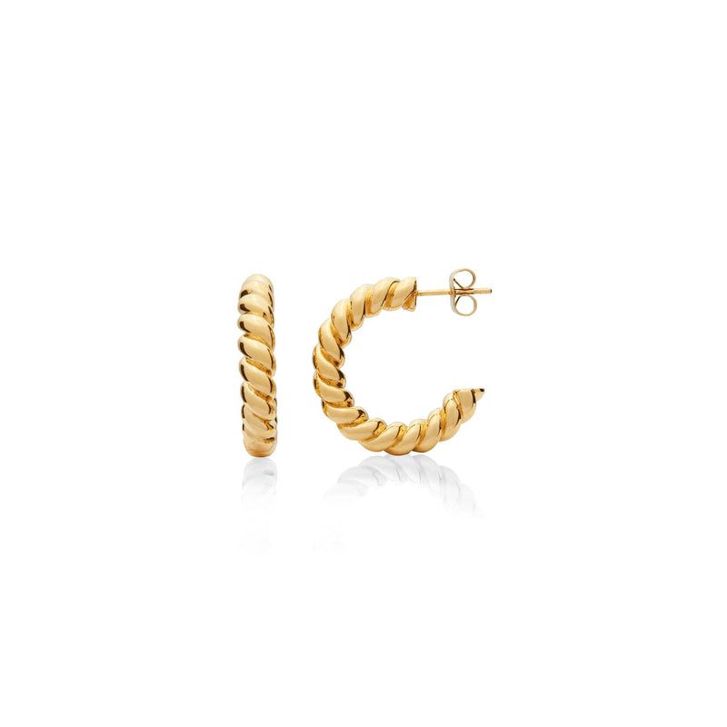 Large Twisted Hoops (Gold)