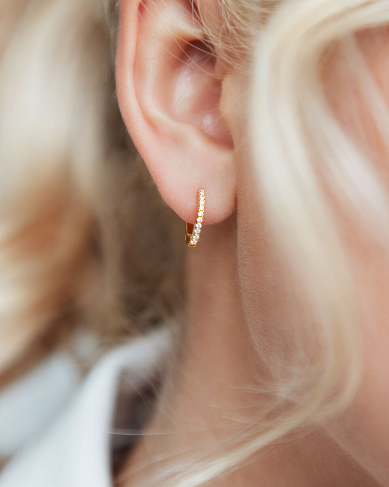 Moon and Back Star Huggie Earring Bundle (Gold)