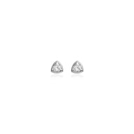 Sterling Silver Crystal Stud Earrings (Silver)
