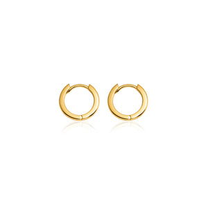Sterling Silver Huggie Hoop Earrings (Gold)