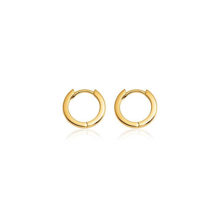 Sterling Silver Huggie Hoop Earrings (Gold)