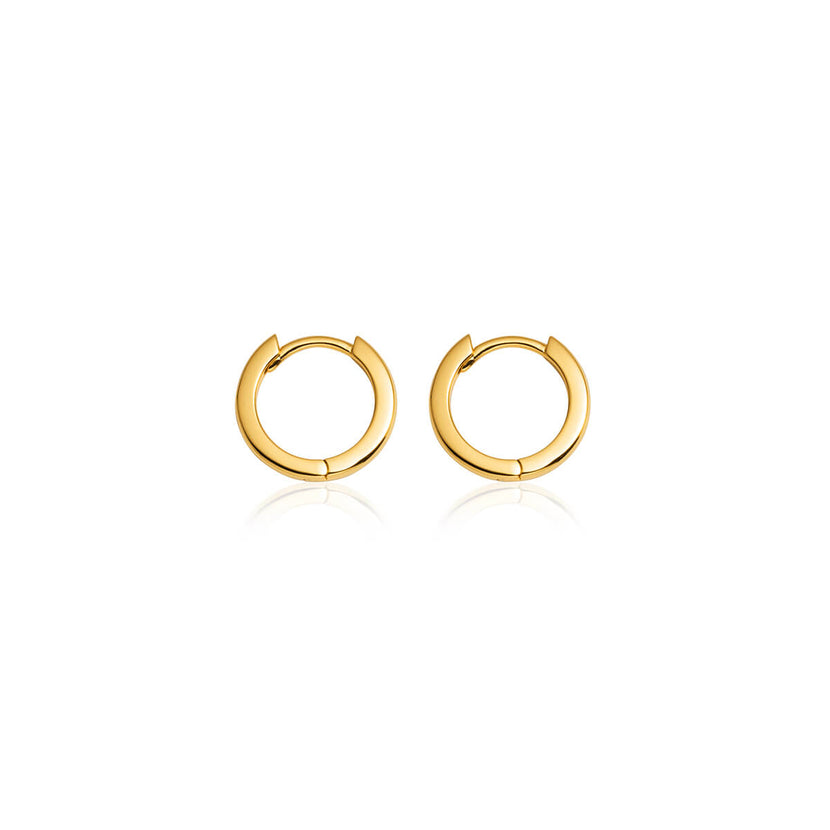 Sterling Silver Huggie Hoop Earrings (Gold)