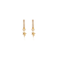 Sterling Silver Mini Starburst Crystal Earrings (Gold)
