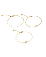 Mini Birthstone & Letter Bracelet Bundle (Gold)