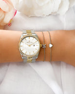 Mini Heart Birthstone Bracelet (Silver)