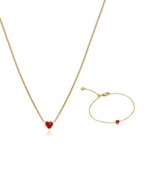 Mini Heart Birthstone Set (Gold)