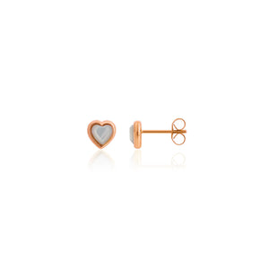 Mini Heart Birthstone Stud Earrings (Rose Gold)