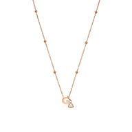 Mini Letter Sphere Chain Necklace (Rose Gold)