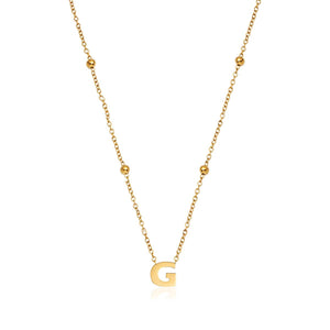 Mini Letter Sphere Necklace (Gold)