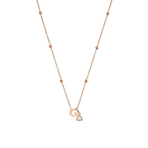 Mini Letter Sphere Necklace (Rose Gold)
