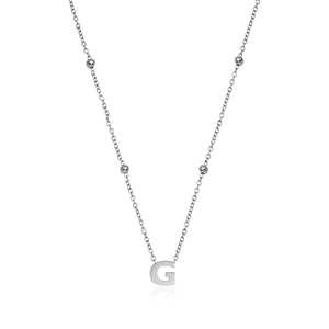 Mini Letter Sphere Necklace (Silver)