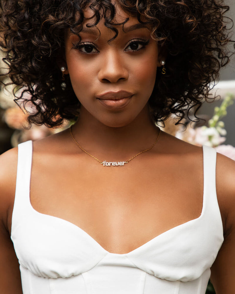 Mini Pearl Name Necklace (Gold)