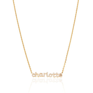 Mini Pearl Name Necklace (Gold)