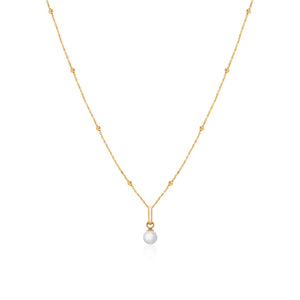 Mini Pearl Necklace (Gold)