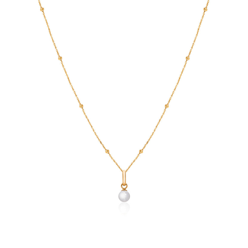Mini Pearl Necklace (Gold)
