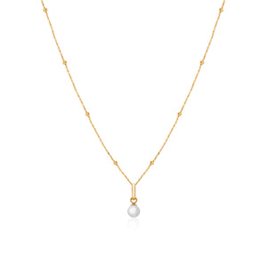 Mini Pearl Necklace (Gold)
