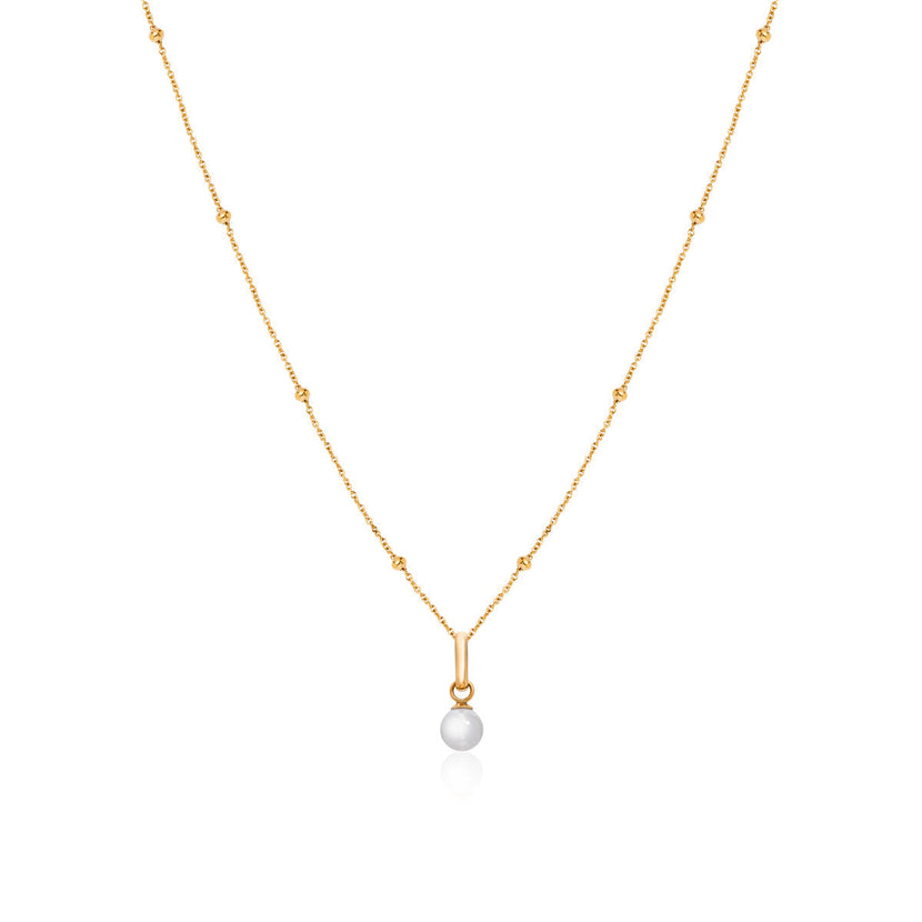 Mini Pearl Necklace (Gold)
