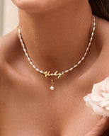 Mini Pearl Necklace (Gold)