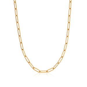 Paperclip Chain Necklace (Gold)