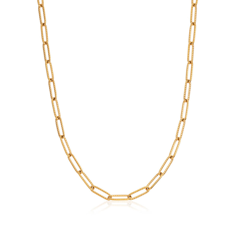 Paperclip Chain Necklace (Gold)