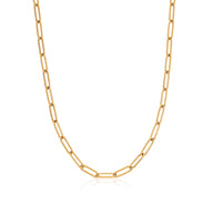 Paperclip Chain Necklace (Gold)