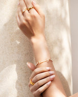 Pearl Chain Signature Name Bracelet (Gold)