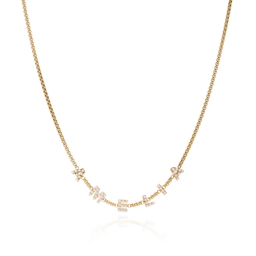 Pearl Custom Name Necklace (Gold) - test for new charms