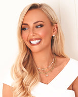 Pearl Initials Sphere Chain Necklace (Gold)